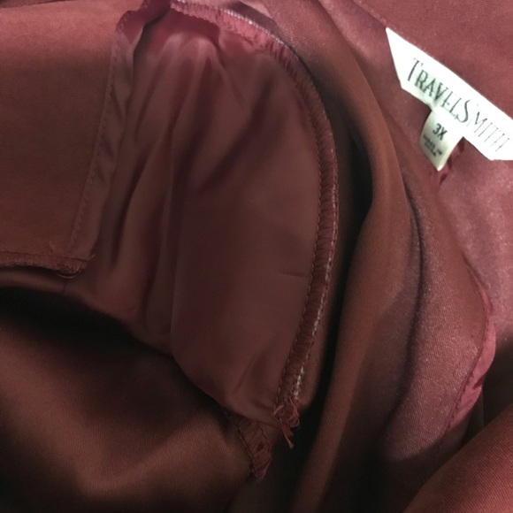 Plus Size/Tall TravelSmith Suede Velvet Red Coat - Picture 7 of 9